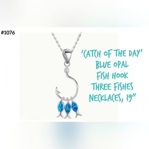 'Catch of the Day' fish hook necklace, 19"